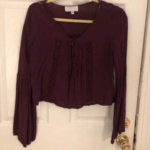 Kendall & Kylie cropped long-sleeved blouse